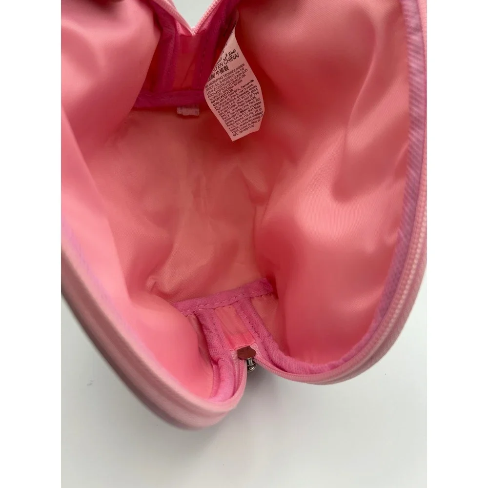 Mousse Cat Pink Gingham Cosmetic Bag Zippered Makeup Pouch Travel Case